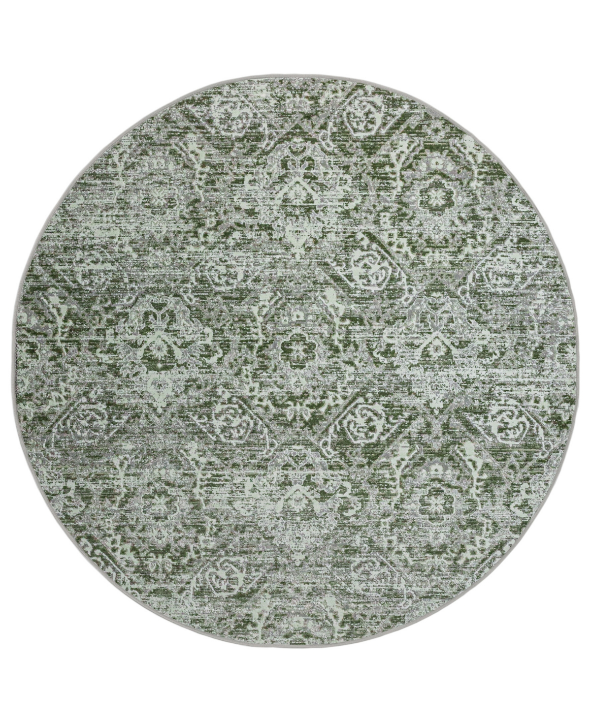 Km Home Teola 1244 7'10in x 7'10in Round Area Rug - Green