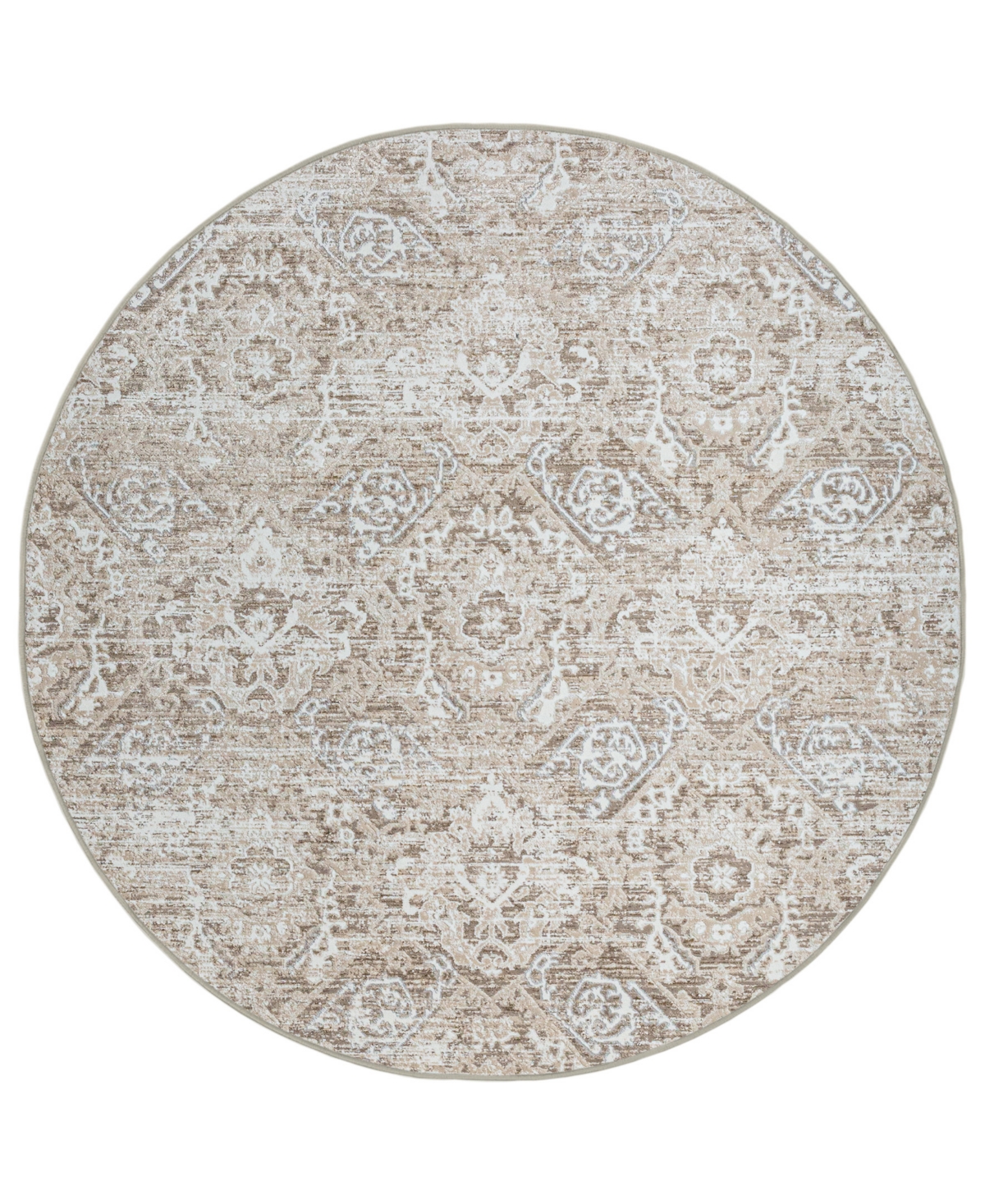 Km Home Teola 1244 7'10in x 7'10in Round Area Rug - Beige