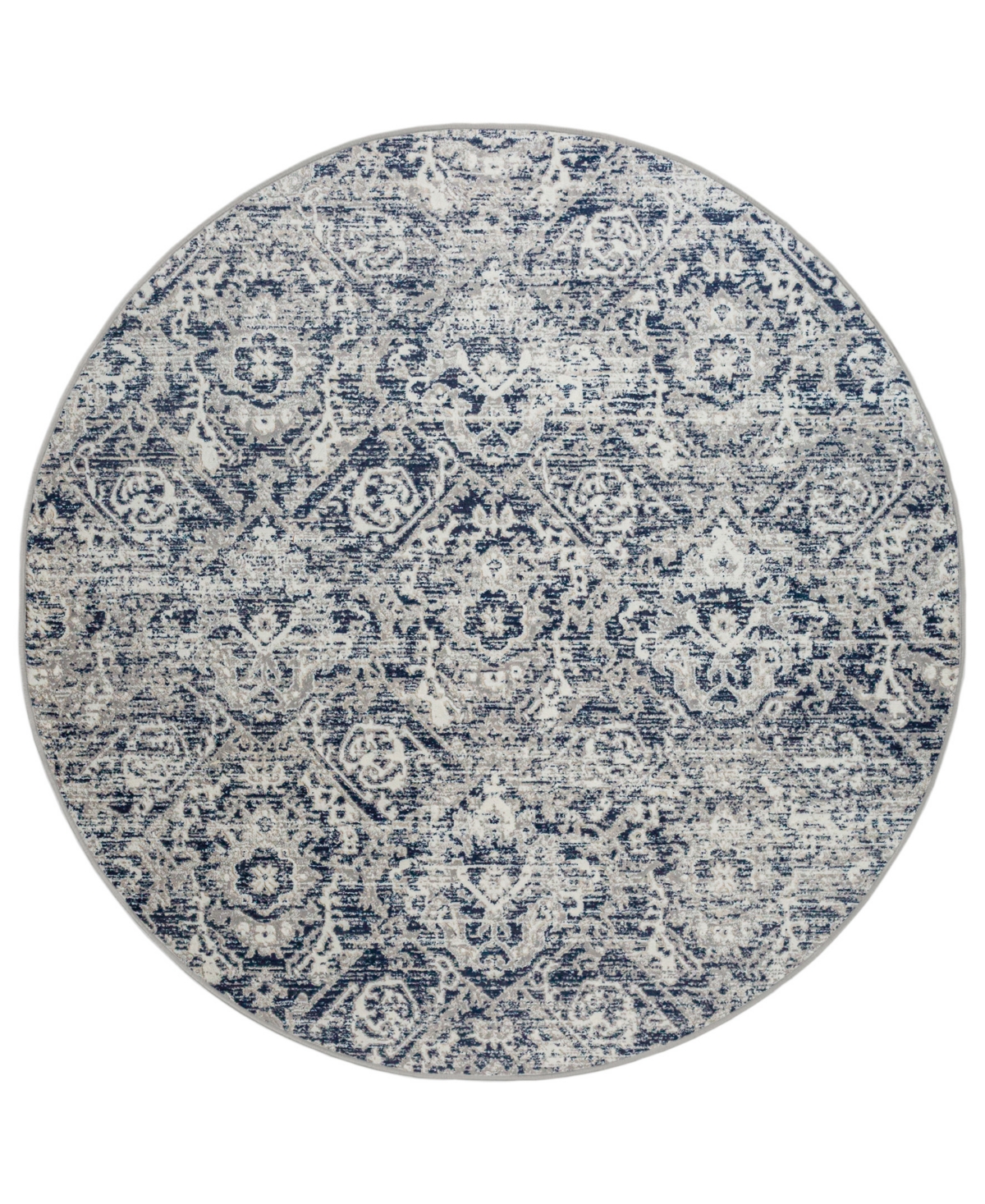 Km Home Teola 1244 7'10in x 7'10in Round Area Rug - Blue