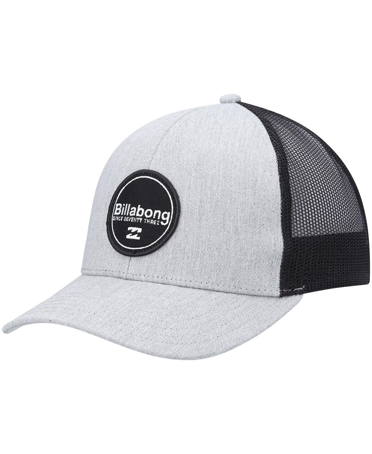 Billabong Men's  Gray, Black Walled Trucker Snapback Hat In Gray,black