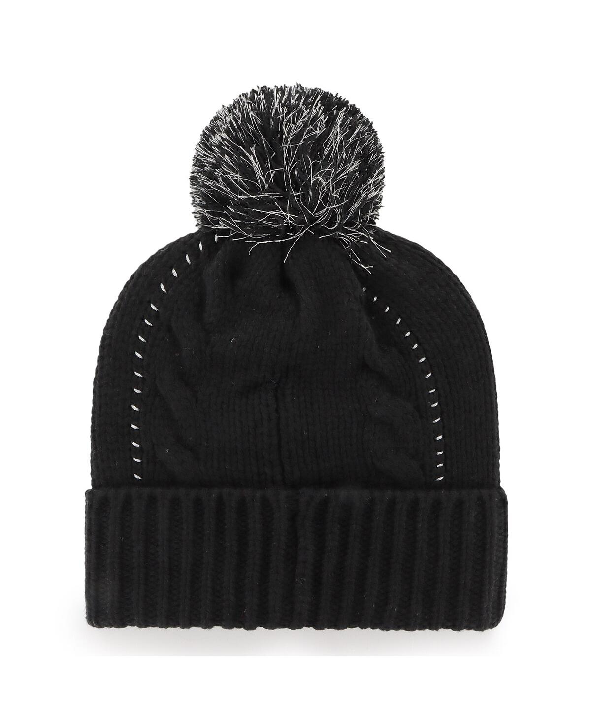 Women's '47 BrandCarolina Panthers Bauble Cuffed Knit Hat with Pom - Black
