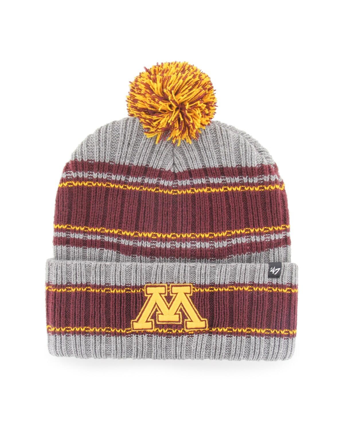 47 Brand Men's ' Gray Minnesota Golden Gophers Rexford Cuffed Knit Hat With Pom