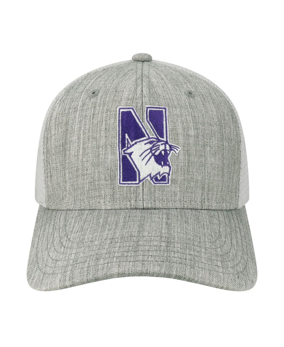 Shop Legacy Athletic Men's  Heather Gray, White Northwestern Wildcats The Champ Trucker Snapback Hat In Heather Gray,white