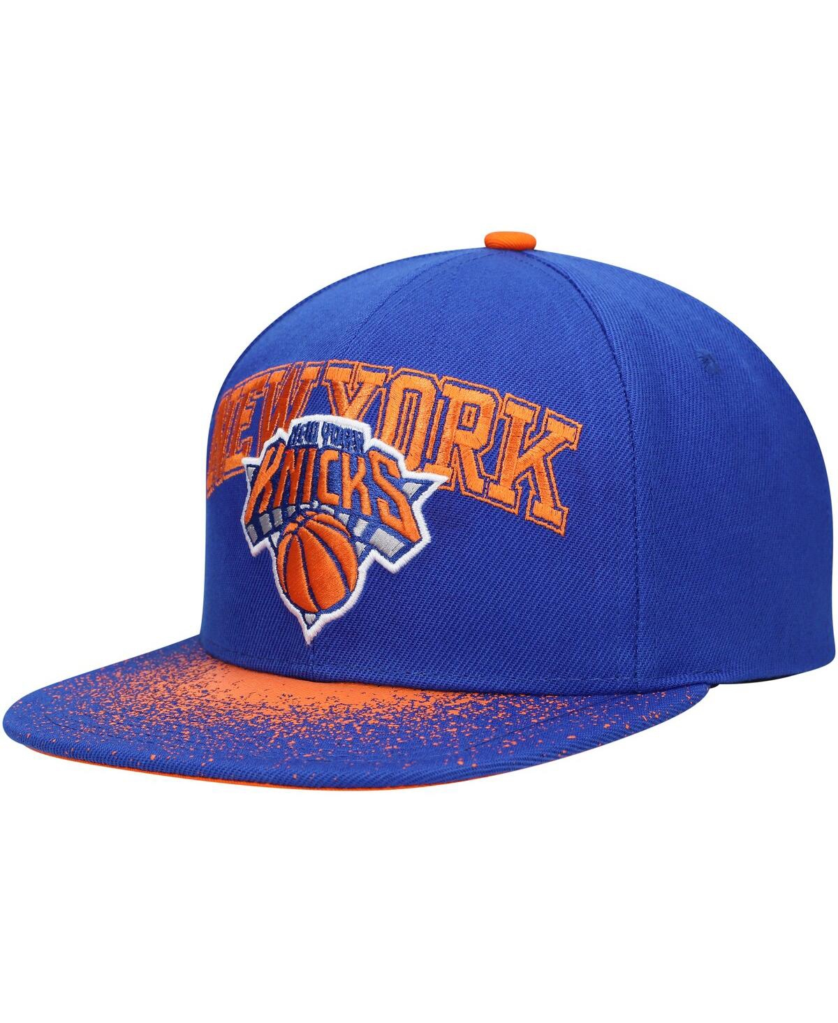 Mitchell & Ness Men's  Blue New York Knicks Hardwood Classics Energy Re-take Speckle Brim Snapback Ha