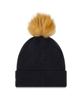 Women's Navy Penn State Nittany Lions Snowy Cuffed Knit Hat with Pom