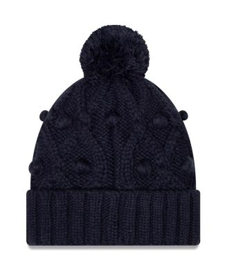 Big Girls Navy Chicago Bears Toasty Cuffed Knit Hat with Pom