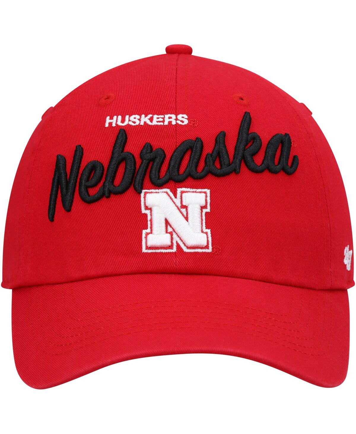 Women's '47 BrandNebraska Huskers Phoebe Clean Up Adjustable Hat - Scarlet