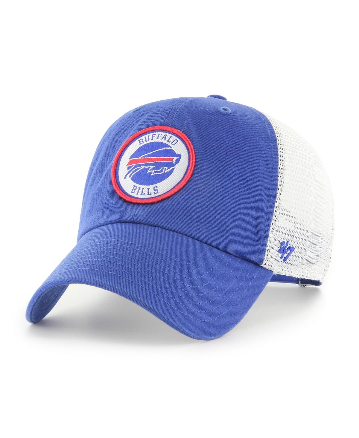 47 Brand Men's ' Royal, White Buffalo Bills Highline Clean Up Trucker Snapback Hat In Blue