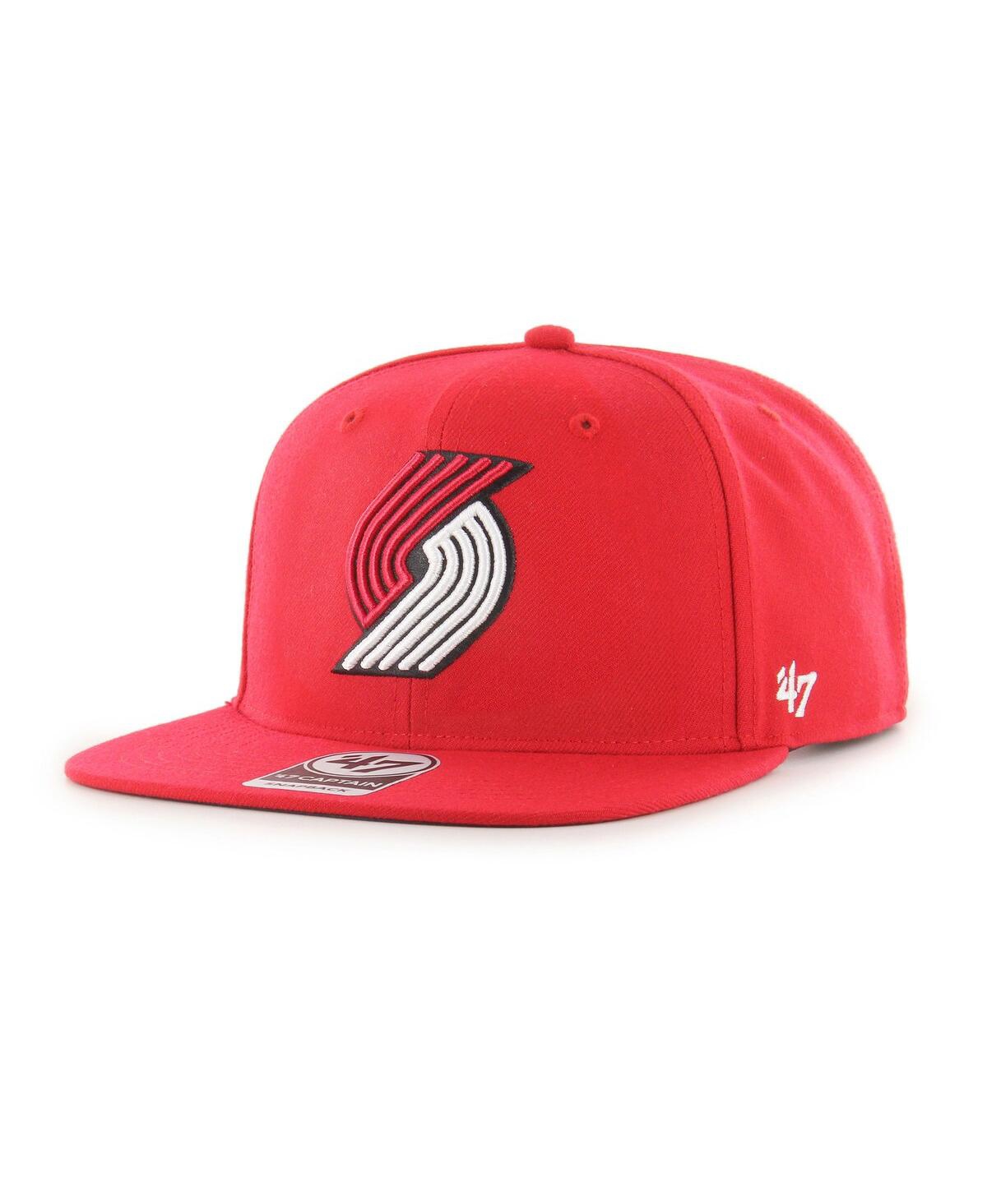 Shop 47 Brand Men's ' Red Portland Trail Blazers Sure Shot Captain Snapback Hat