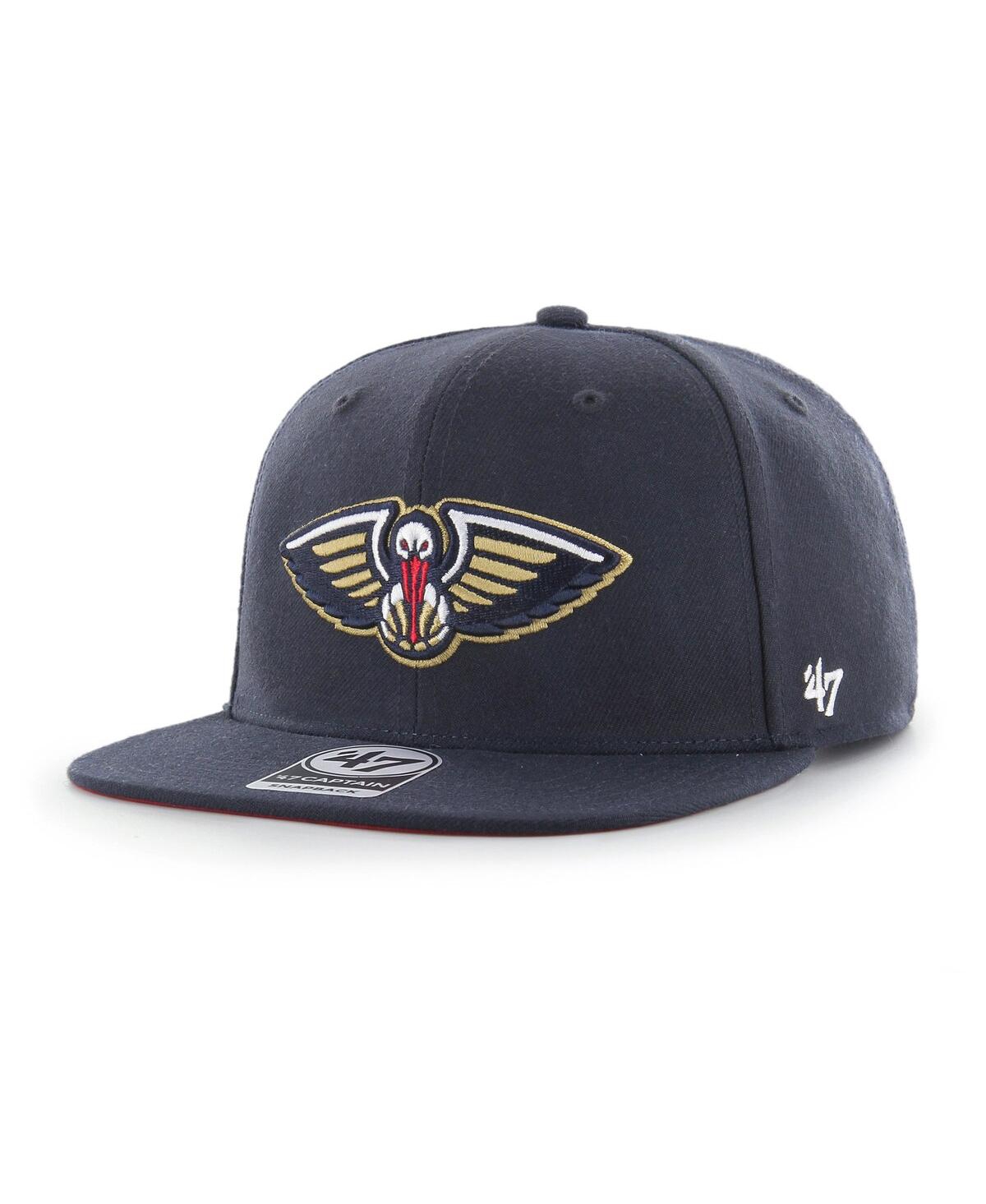 47 Brand Men's ' Navy New Orleans Pelicans Sure Shot Captain Snapback Hat In Navy