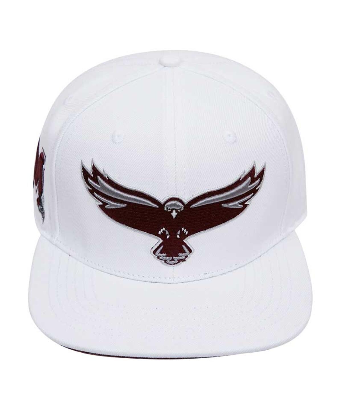 PRO STANDARD MEN'S PRO STANDARD WHITE MARYLAND EASTERN SHORE HAWKS MASCOT EVERGREEN WOOL SNAPBACK HAT