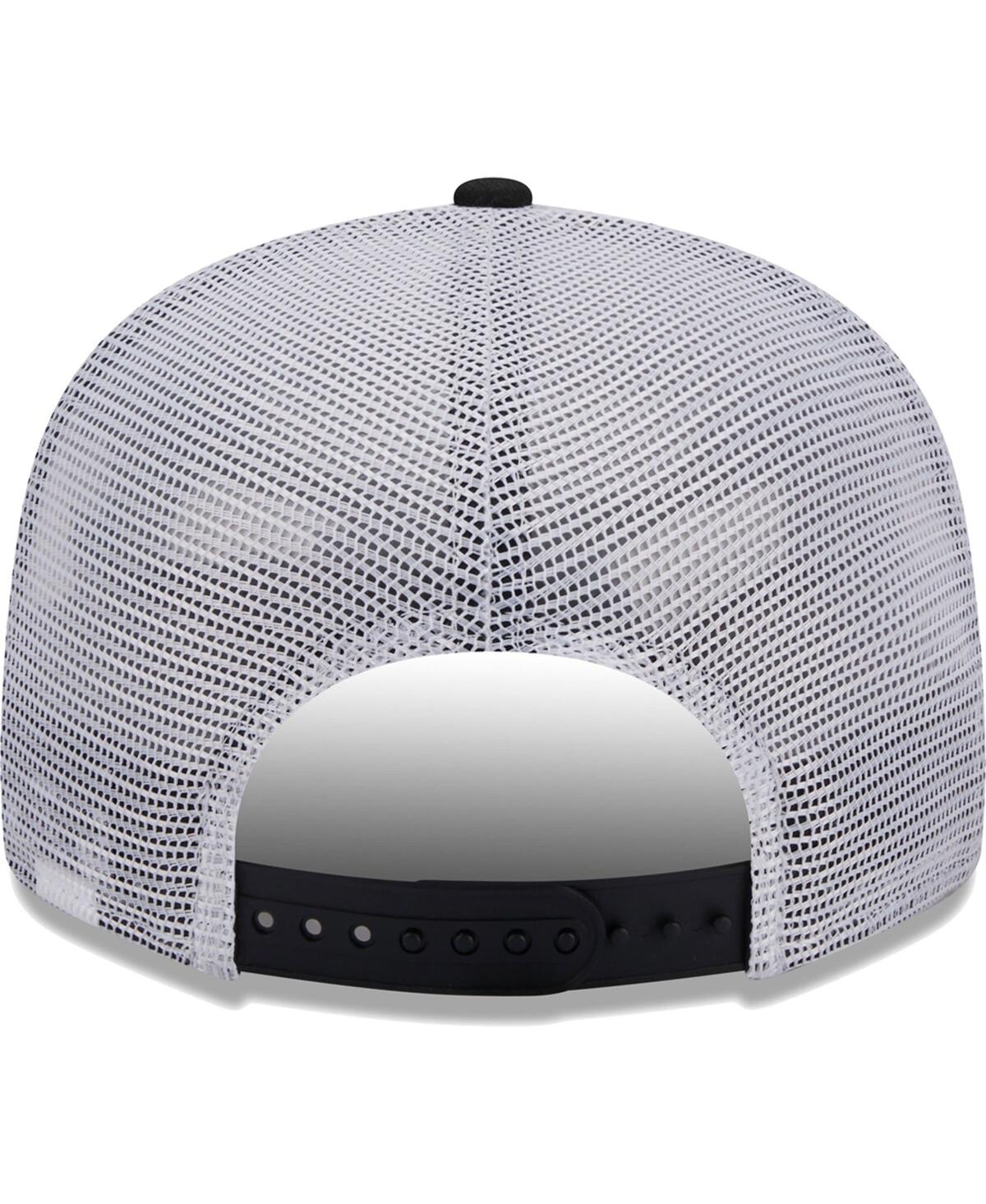 Men's New EraWashington Nationals Vert Squared Trucker 9FIFTY Snapback Hat - Black