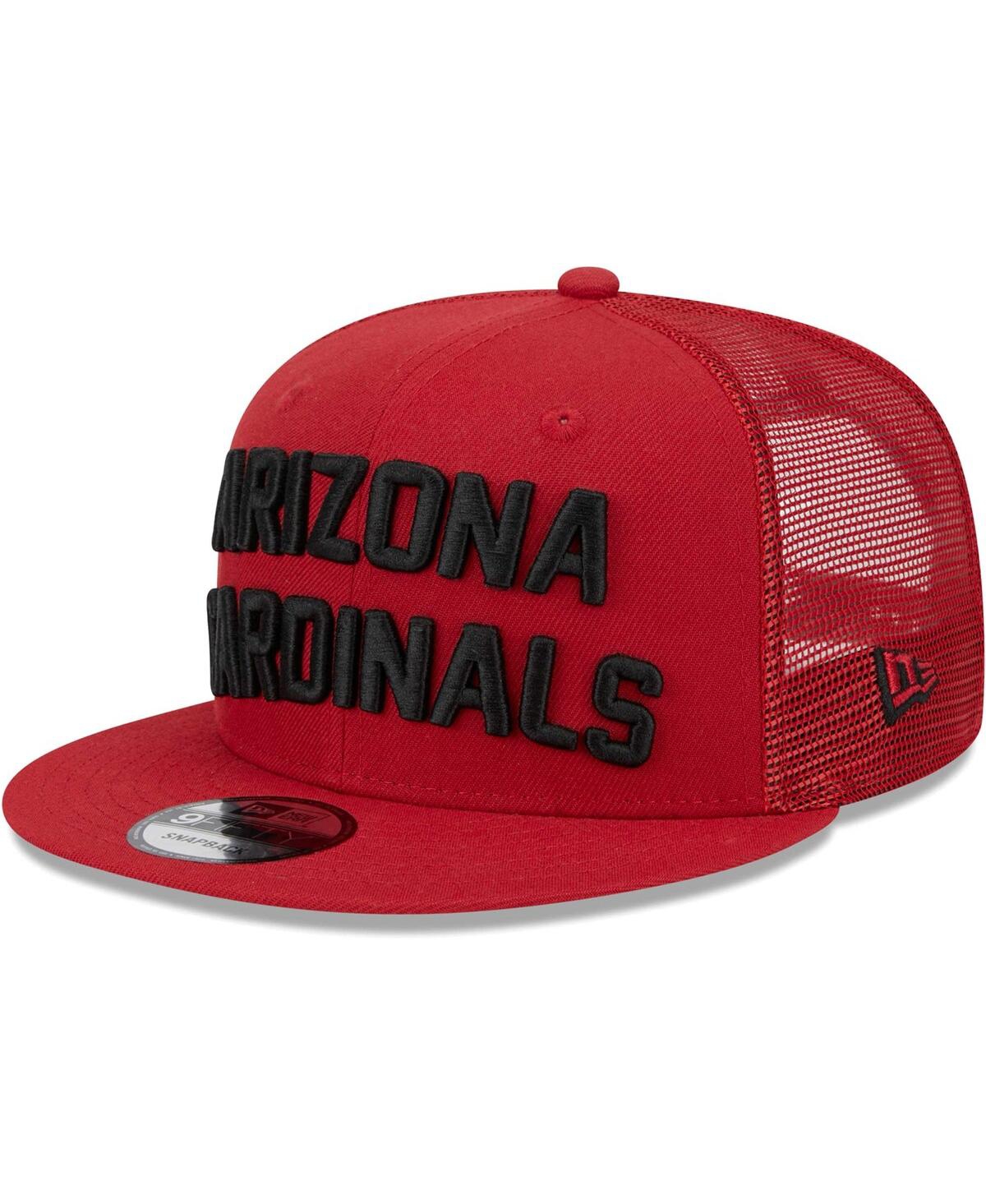 Shop New Era Men's  Cardinal Arizona Cardinals Stacked Trucker 9fifty Snapback Hat