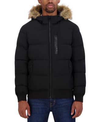 Nautica Men s Zip Front Bomber Jacket with Faux Fur Hood Macy s