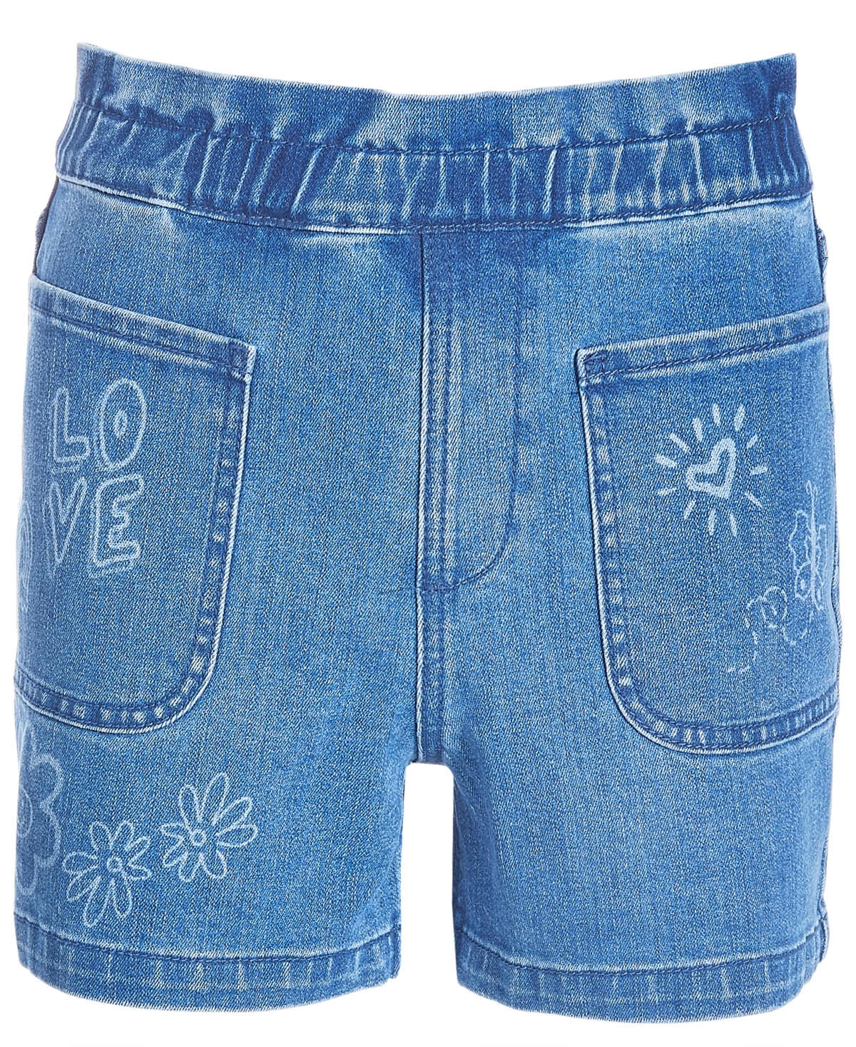 Epic Threads Kids' Big Girls Scribble Paperbag Shorts, Created For Macy's In Sketch Was