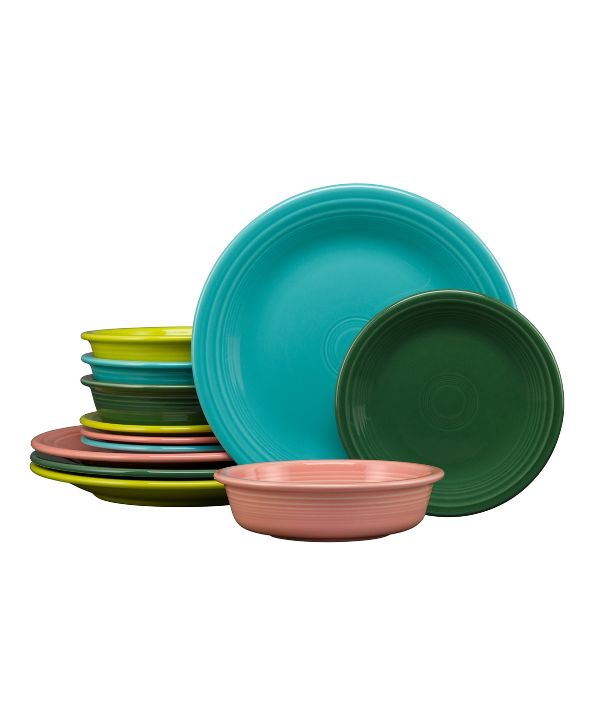 Tropical Mixed Colors 12-Pc Classic Dinnerware Set, Service for 4 - Open Tropi