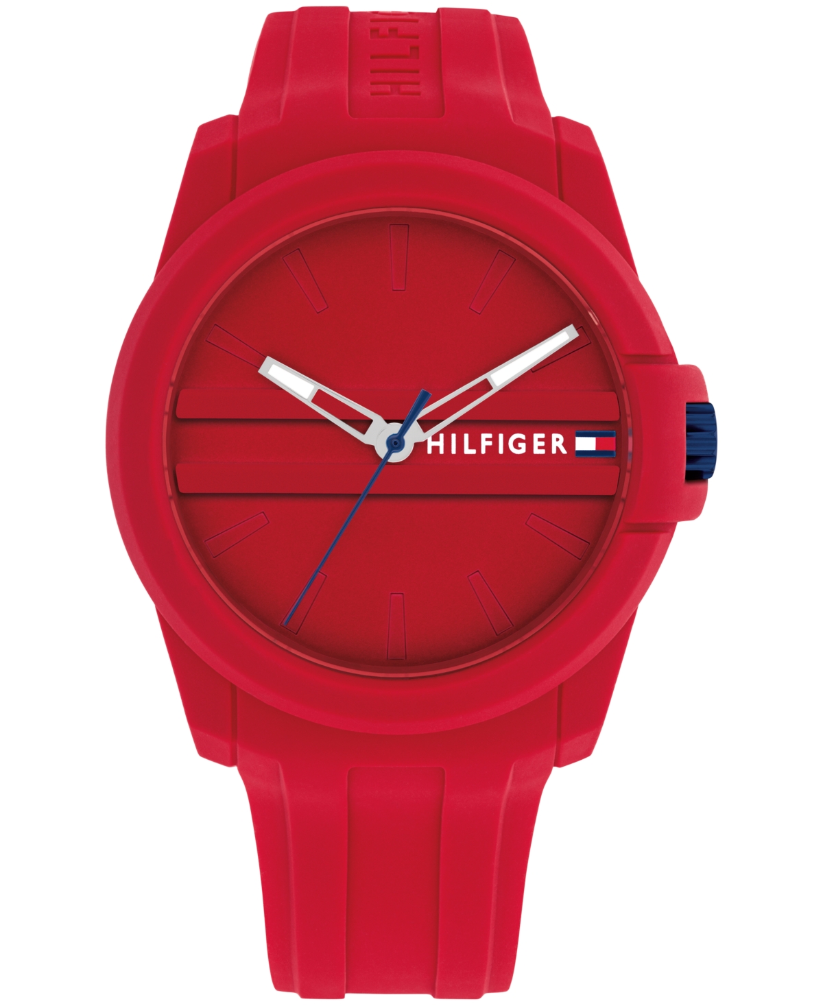 Tommy Hilfiger Men's Quartz Red Silicone Watch 44mm