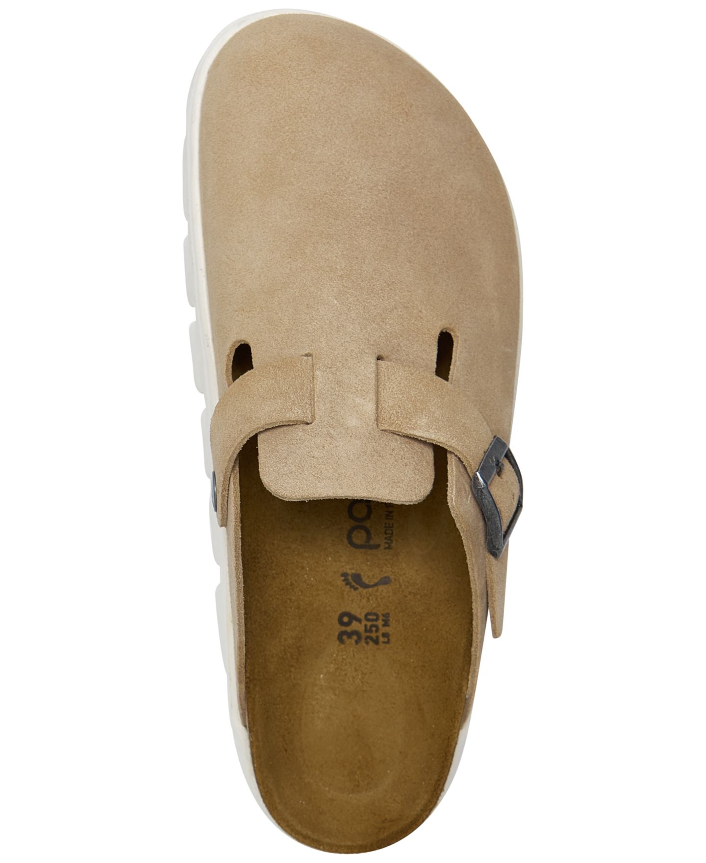 Женские сабо Birkenstock Boston Chunky Suede Platform Clog, цвет: Бежевый — фото 5