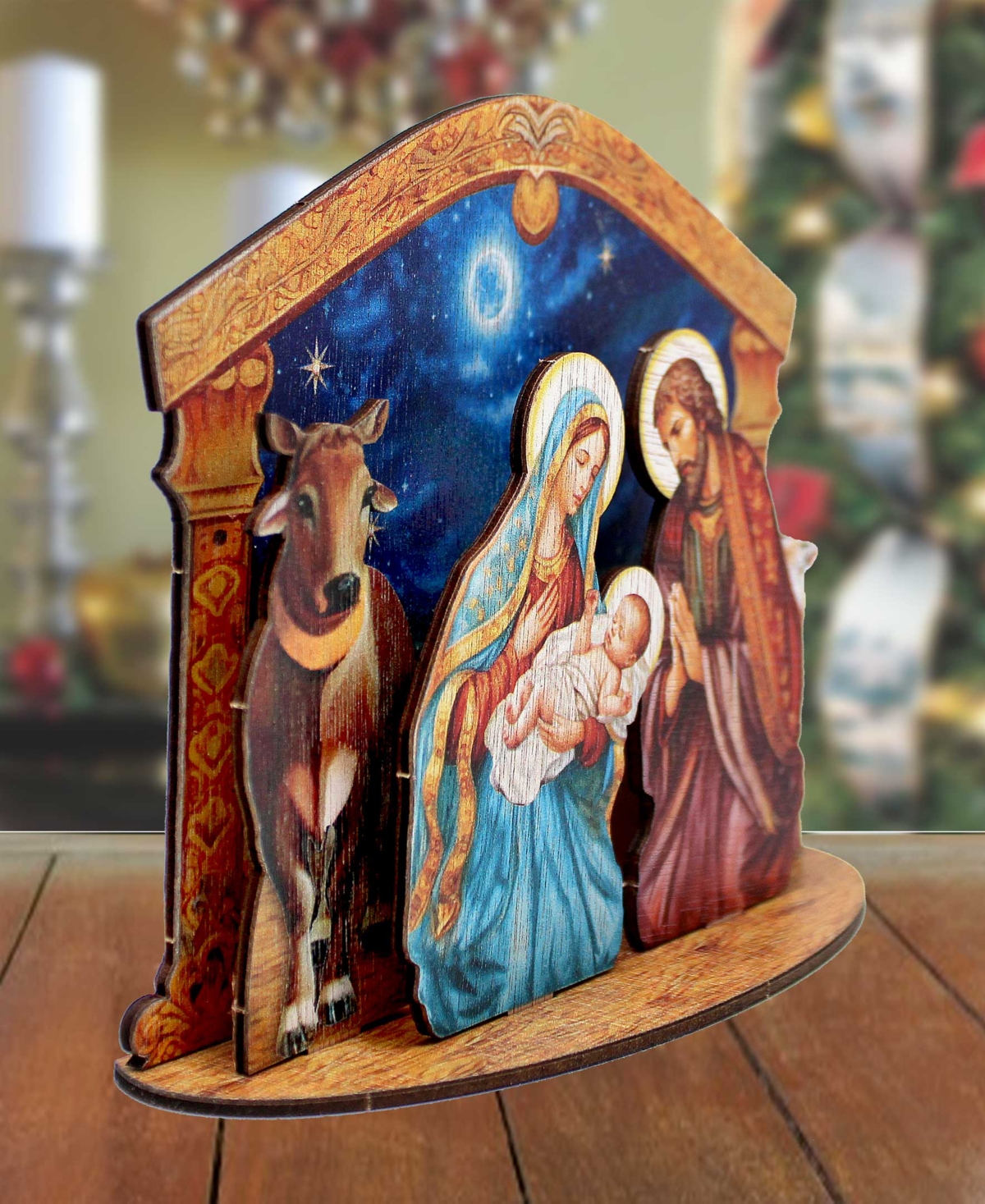 Shop Designocracy Holy Family Nativity Scene Christmas Village 12" Mantel Decor G. Debrekht In Multi Color