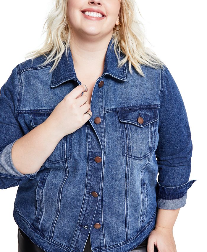 Dollhouse Trendy Plus Size Denim Jacket Macy's