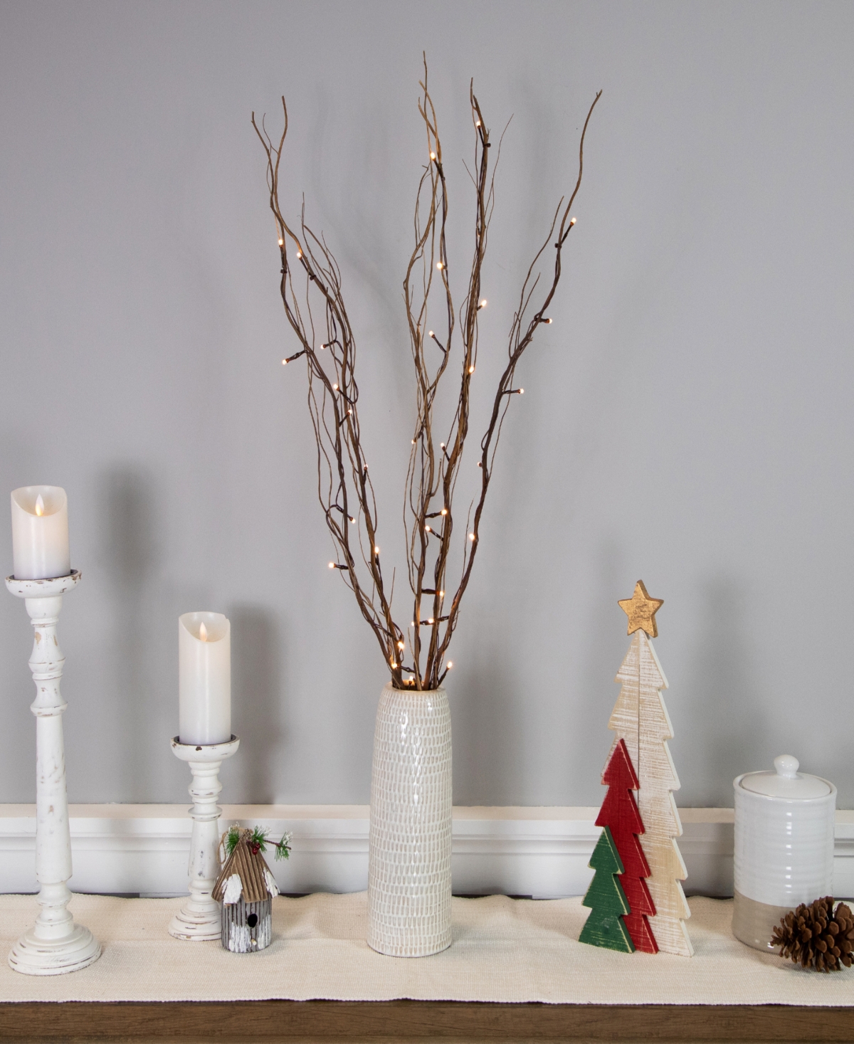 Northlight 39" Light Emitting Diode (led) Lighted Natural Branch Bundle Christmas Decoration Warm Lights In Brown