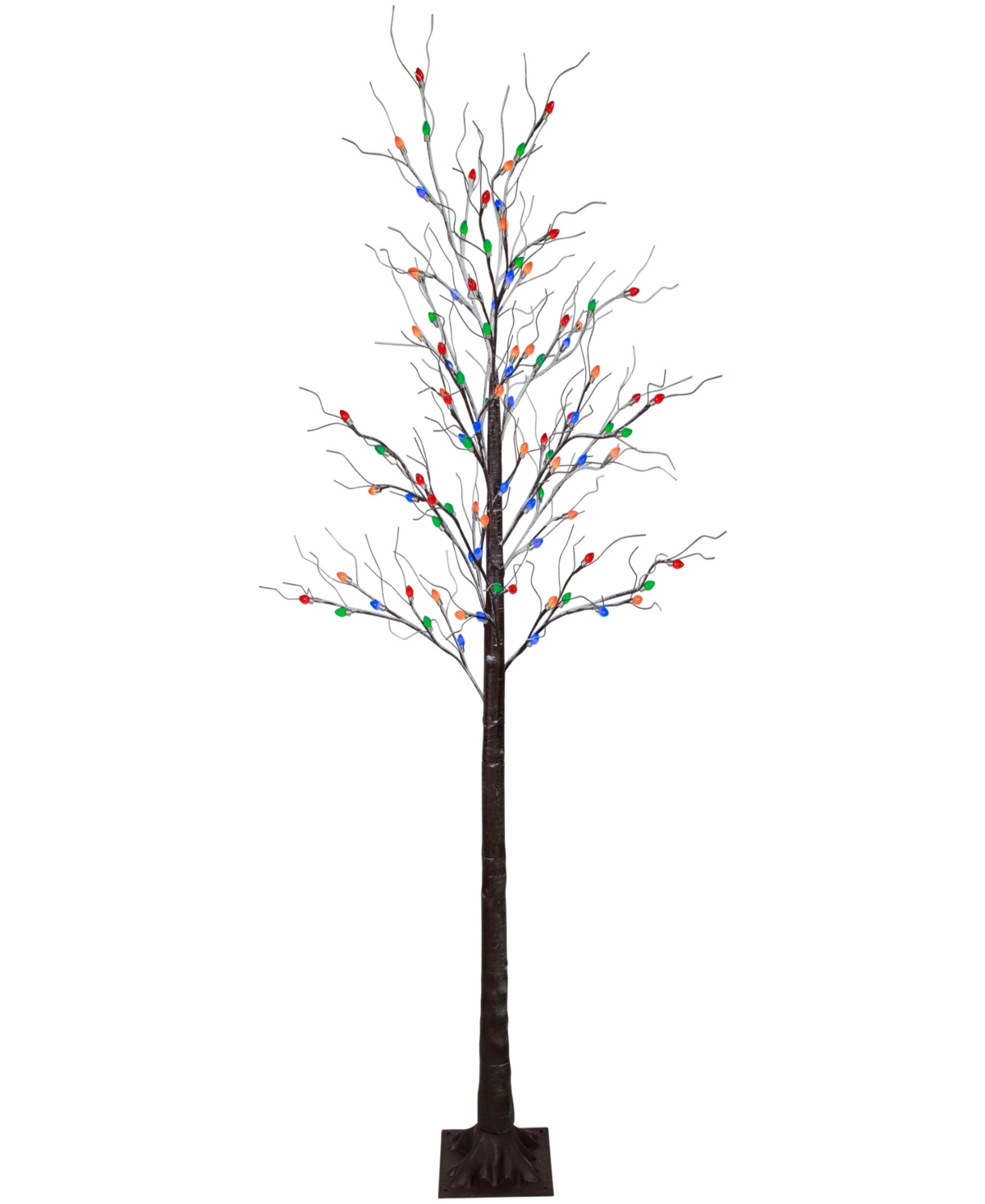 Northlight 6' Light Emitting Diode (led) Lighted Frosted Christmas Twig Tree Lights In Brown