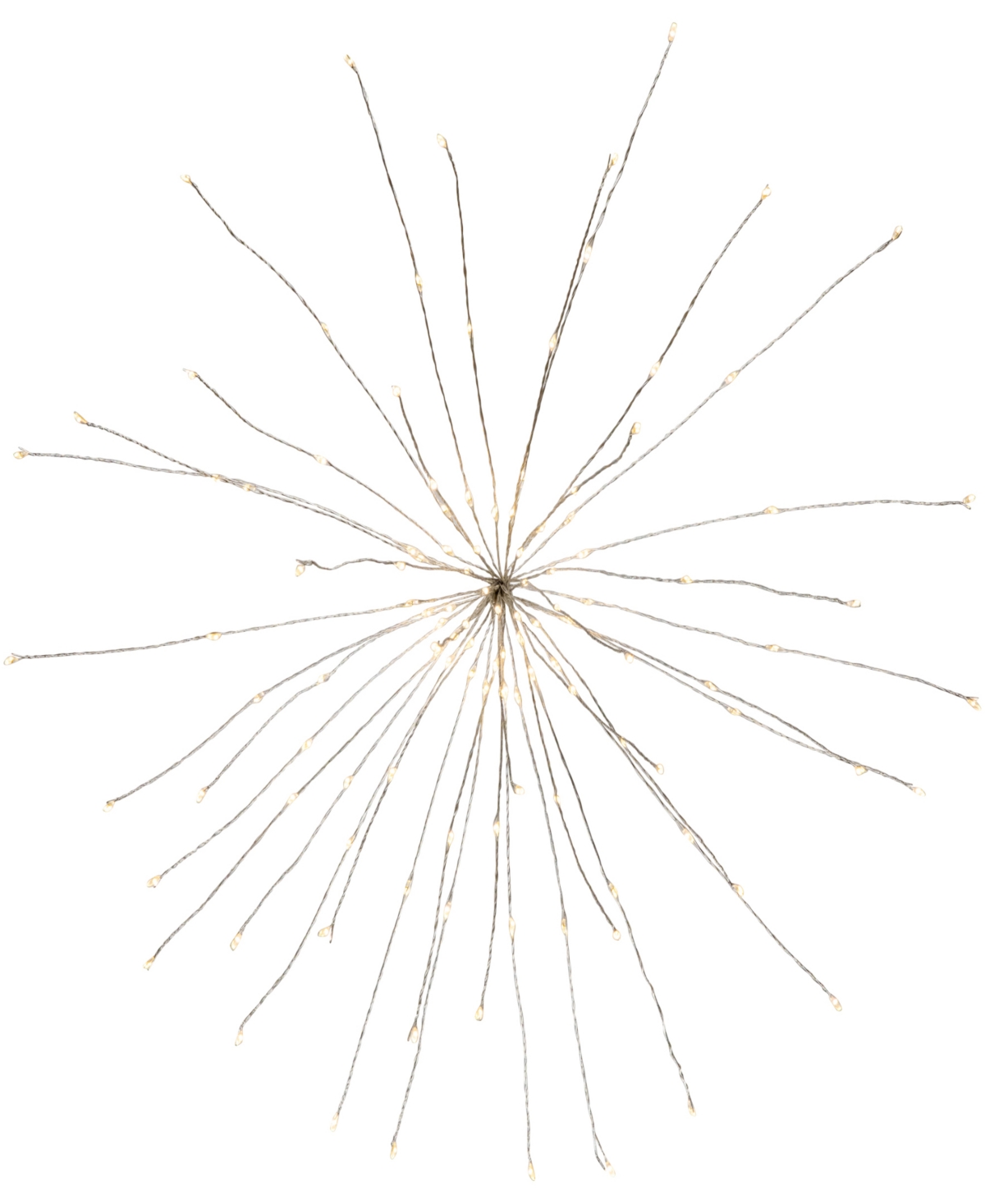 Northlight 20" Light Emitting Diode (led) Lighted Firework Branch Christmas Decoration Warm Lights In Silver