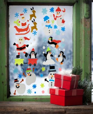 Double Sided Christmas Gel Window Clings, Set of 6