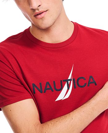 Nautica T-Shirt Men's Size Large Yellow Short Sleeve Crewneck Logo Graphic  Print