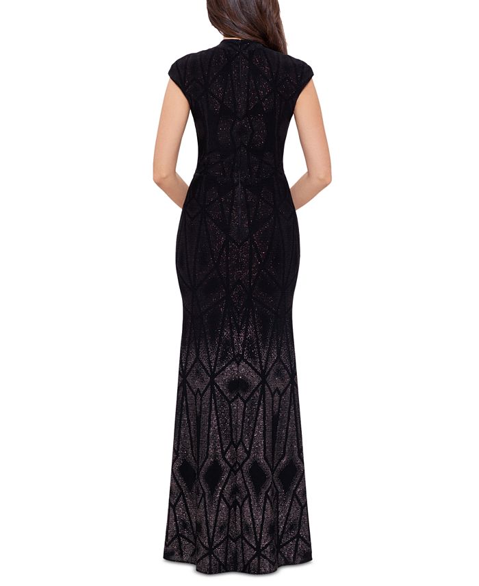 Betsy & Adam Women's Ombré CapSleeve Glitter Dress Macy's