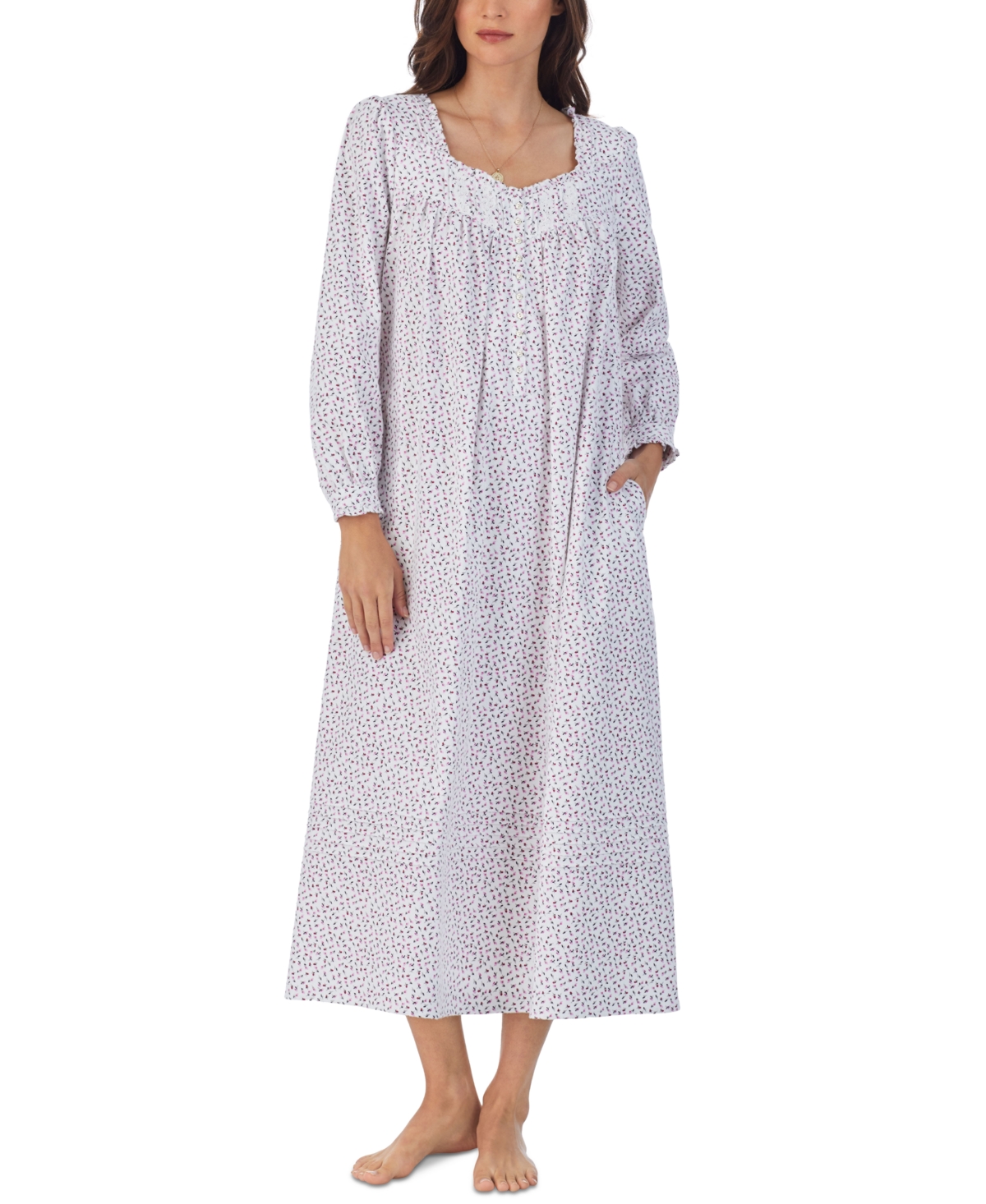 Eileen West Women's Cotton Flannel Floral Nightgown In Rosebud Print