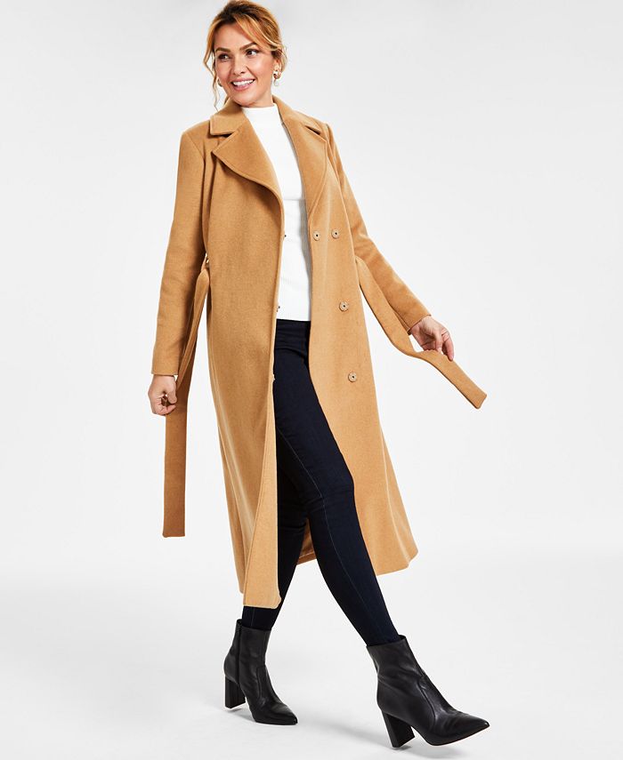 I.N.C. International Concepts Women's Solid Belted Wool Coat, Created for  Macy's - Macy's