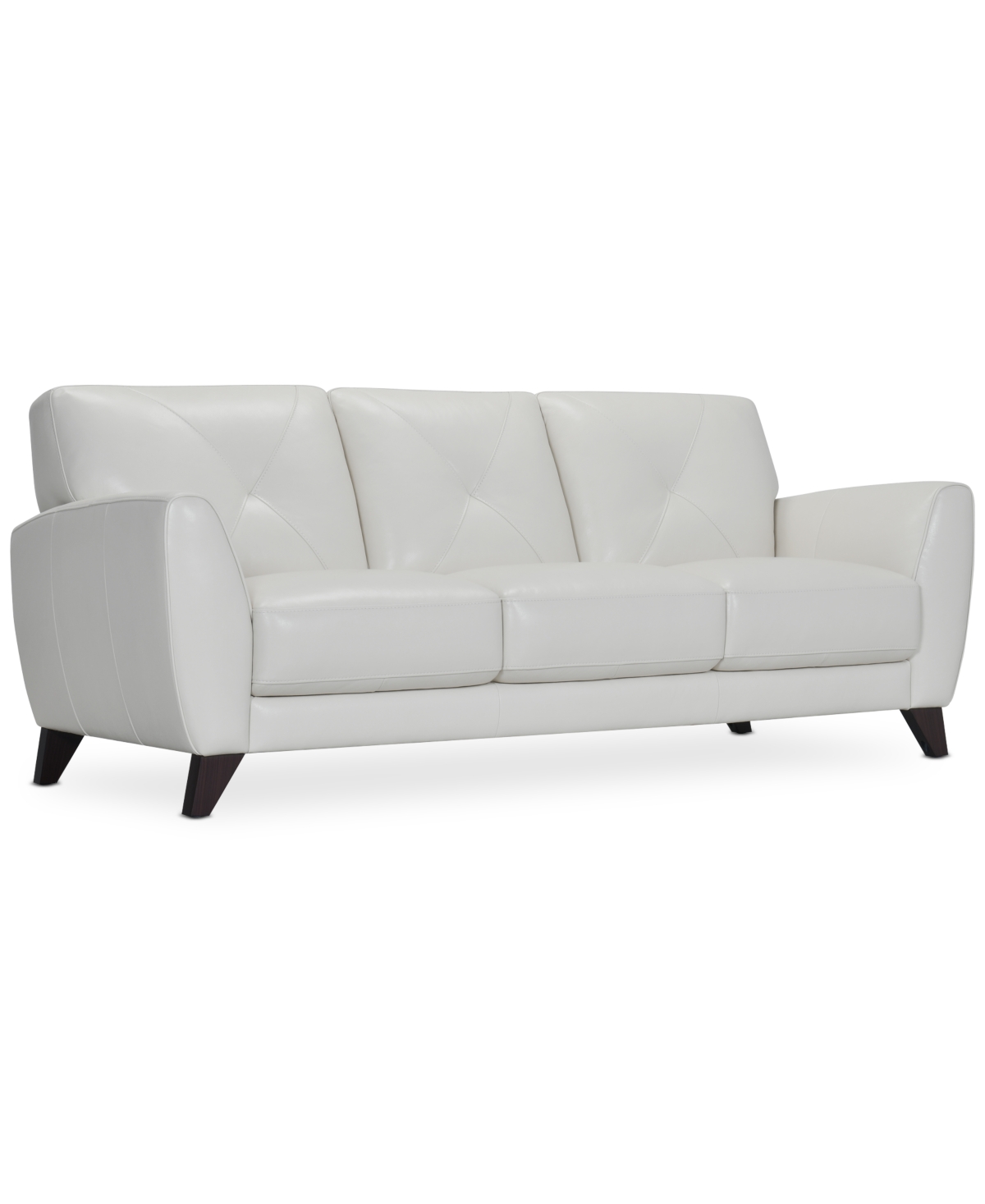 Macy's Myia 85" Leather Sofa, Created For  In Ivory