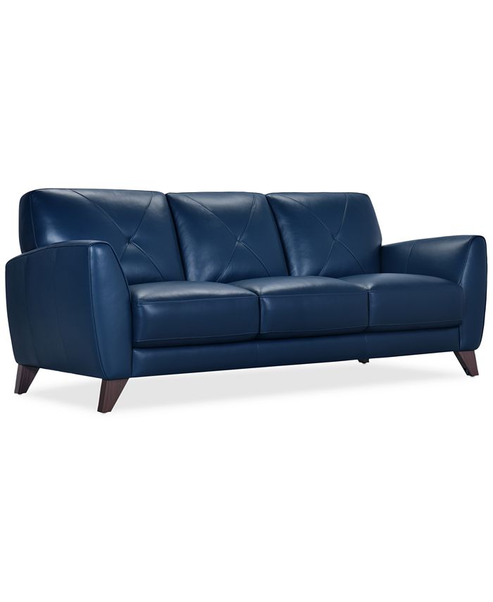 Myia 85" Leather Sofa Created for Macy's
