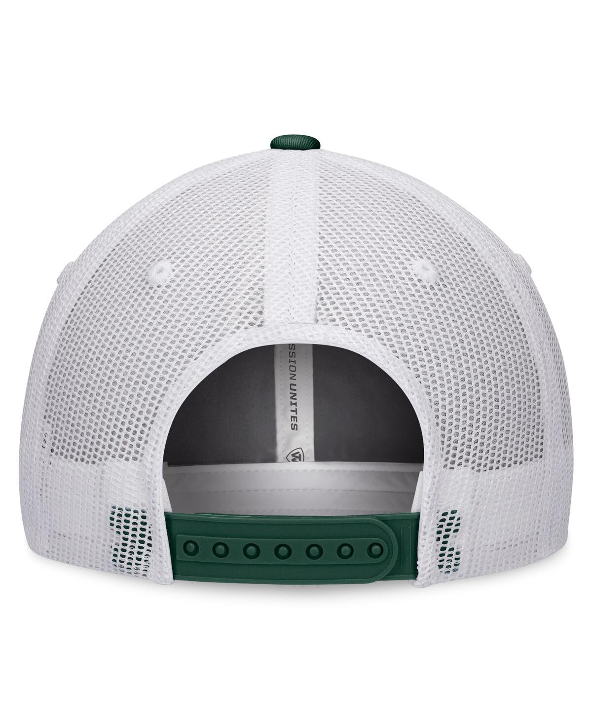 Top Of The World Men's  White, Green Michigan State Spartans Retro Fade Snapback Hat In White,green