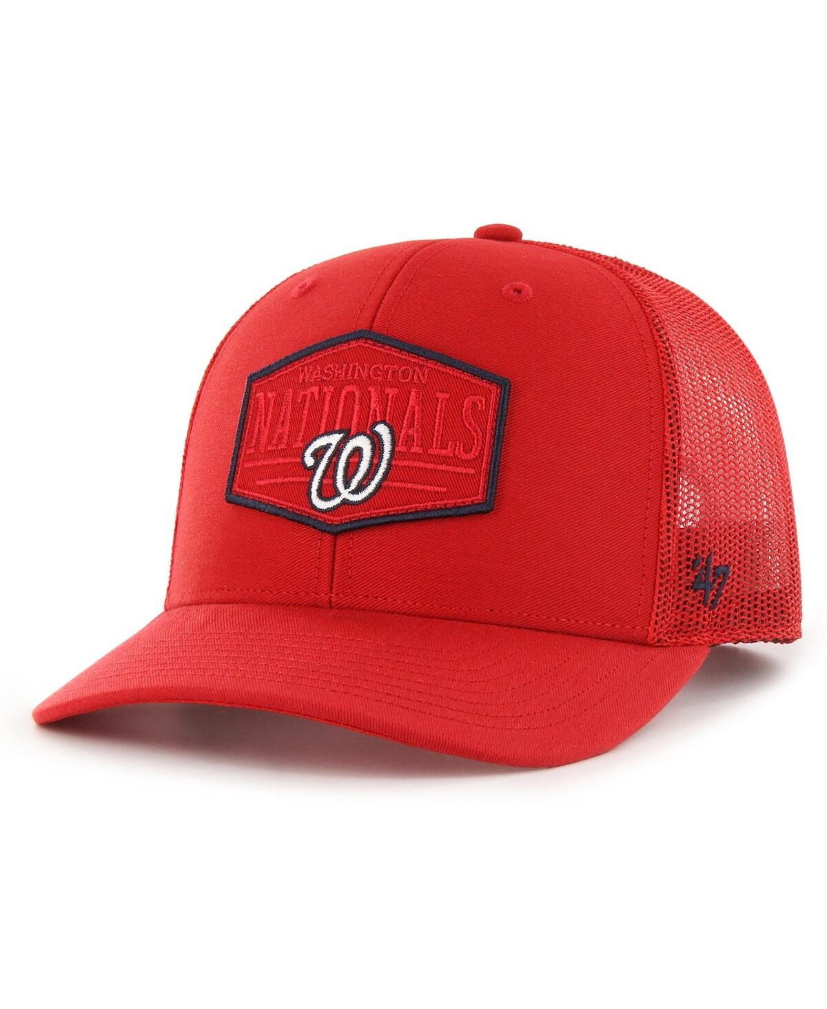 47 Brand Men's ' Red Washington Nationals Ridgeline Tonal Patch Trucker Adjustable Hat