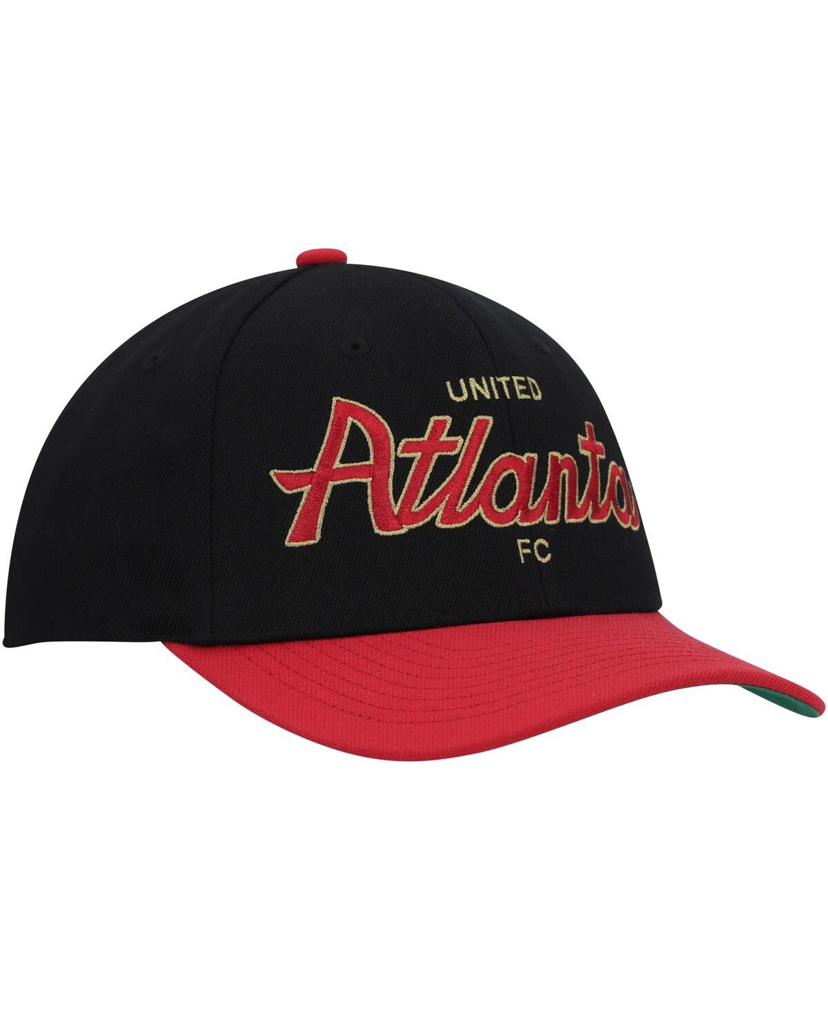 Mitchell & Ness Men's  Black Atlanta United Fc Team Script 2.0 Stretch Snapback Hat In Black