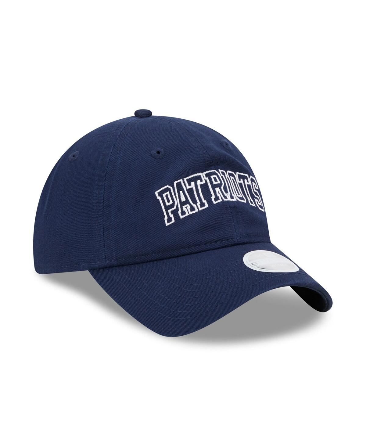 New Era Navy New England Patriots Collegiate 9twenty Adjustable Hat In Navy