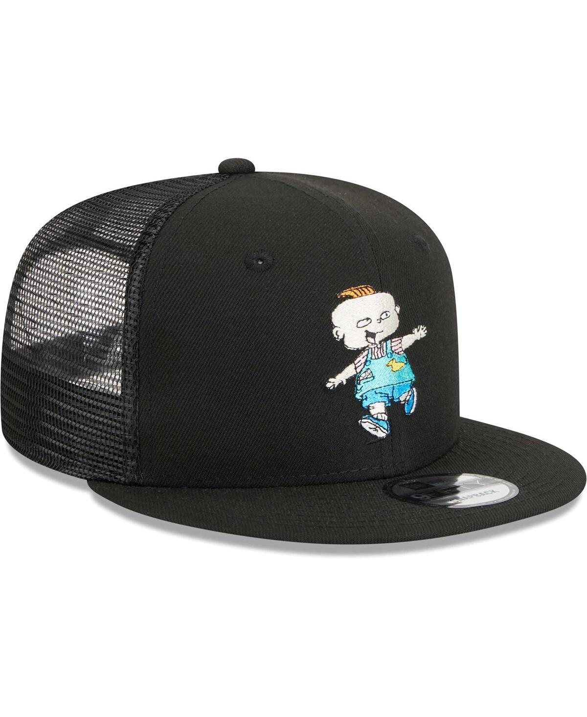 New Era Men's  Black Rugrats Phil Trucker 9fifty Snapback Hat In Black