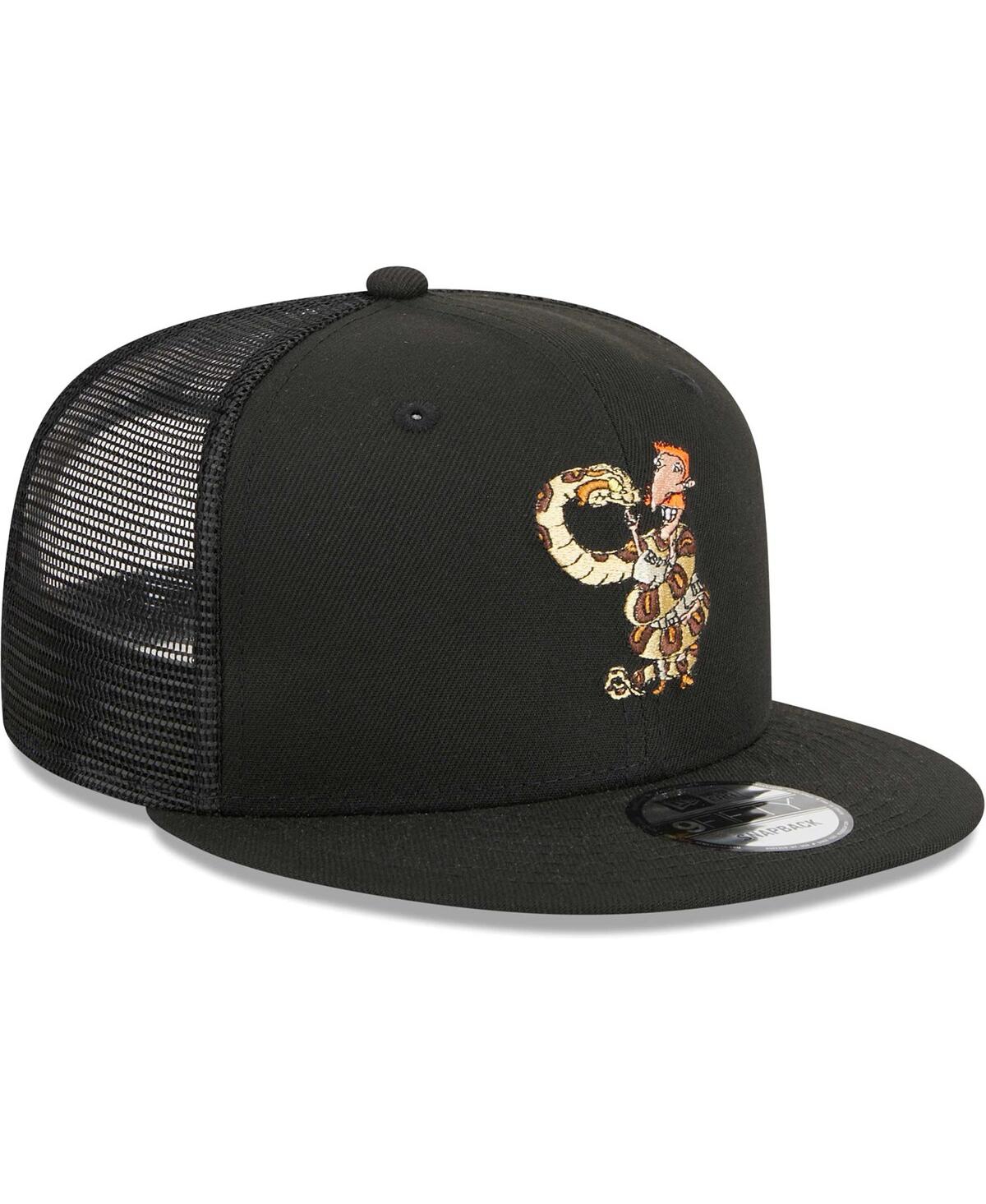 New Era Men's  Black The Wild Thornberrys Nigel Thornberry Trucker 9fifty Snapback Hat In Black