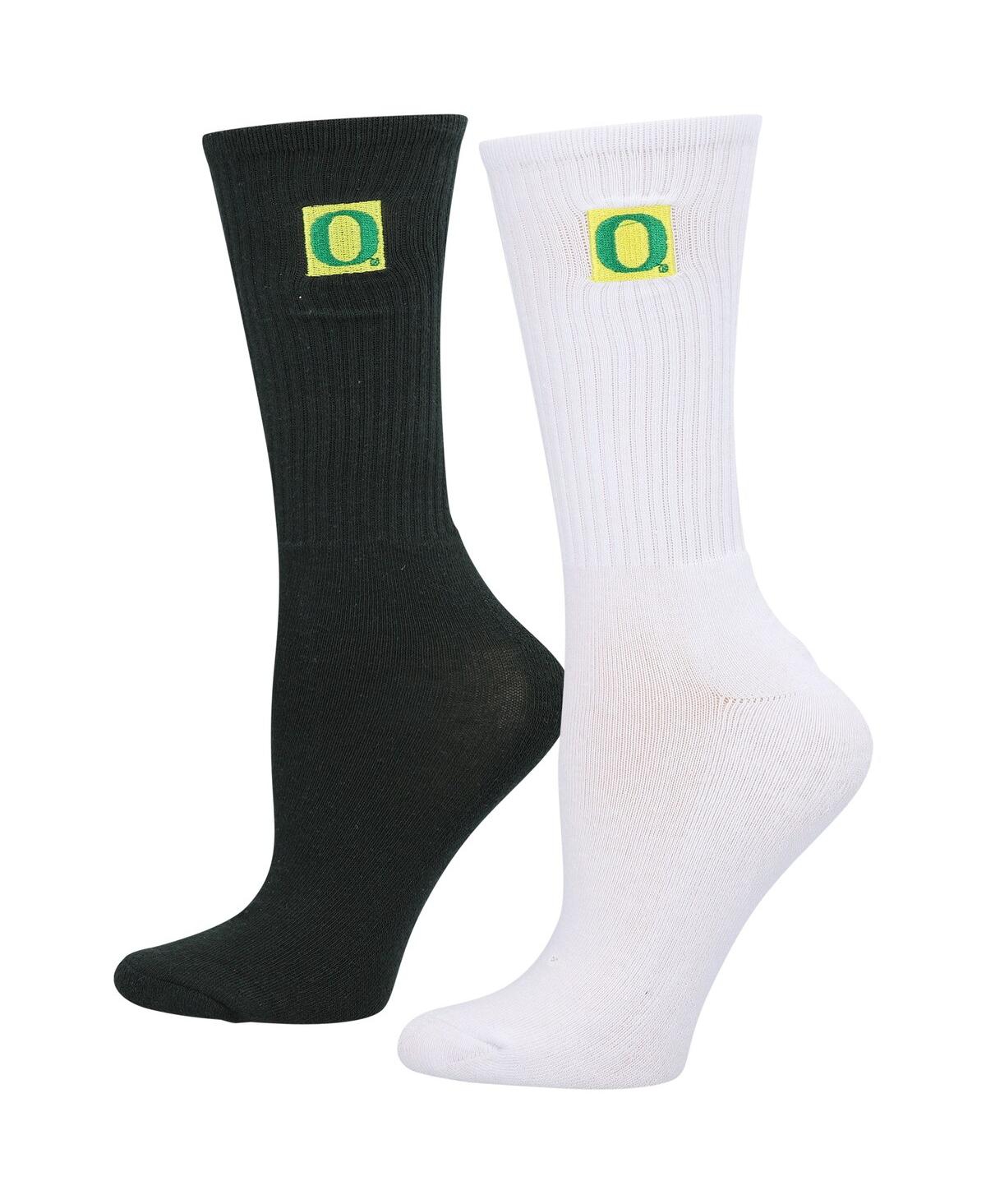 Women's ZooZatz Green, White Oregon Ducks 2-Pack Quarter-Length Socks - Green, White