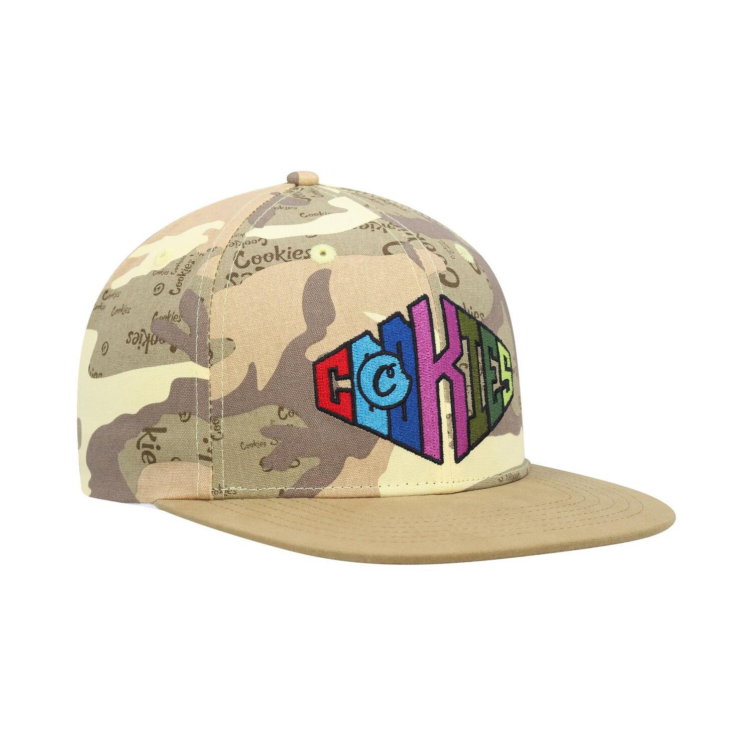 Men's Tan, Camo Across the Board Snapback Hat