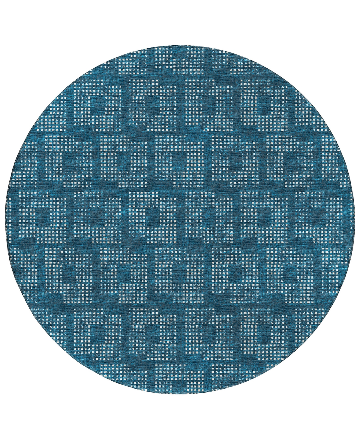 Addison Eleanor Outdoor Washable AER31 8' x 8' Round Area Rug - Blue