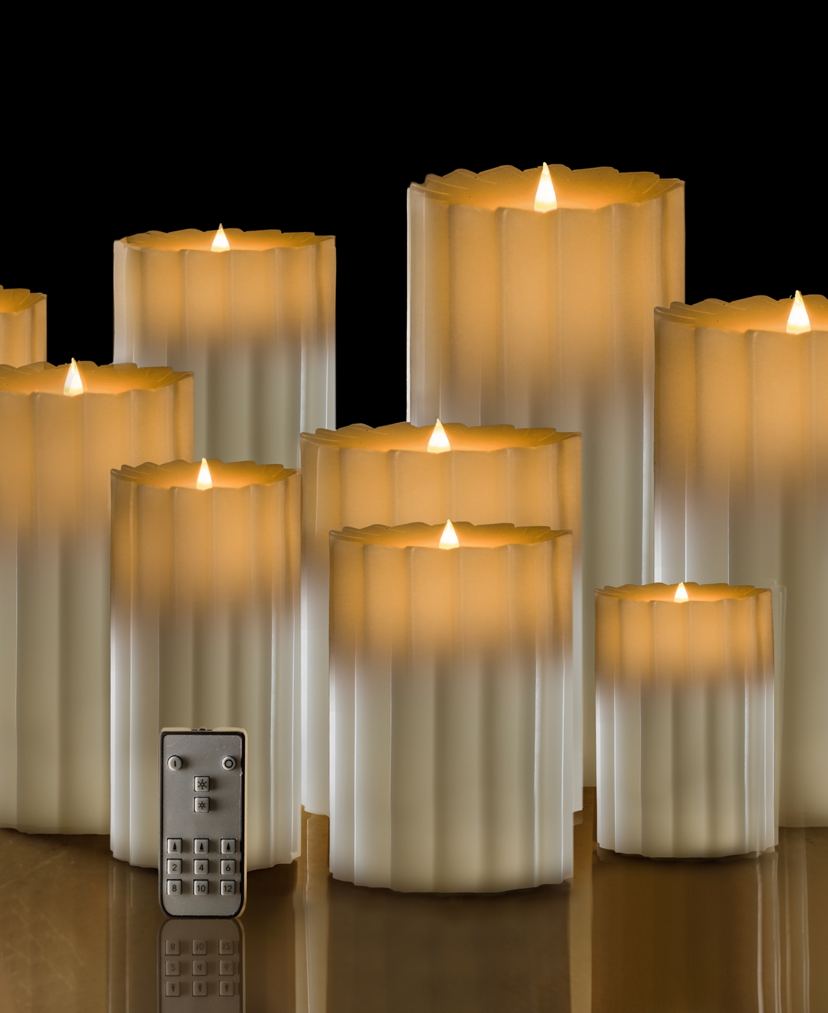 Seasonal Sutton Fluted Motion Flameless Candle 4 x 10