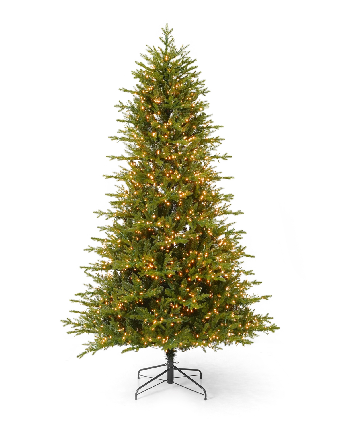 Seasonal Dandan Pine 7.5' Pe Mixed Pvc Tree With Metal Base, 3936 Tips, 2200 Warm Led Lights, Ez-connect, Rem In Green