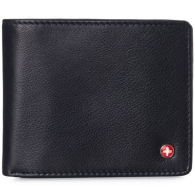 Men's Leather RFID Bifold Wallet 2 ID Windows Divided Bill Section
