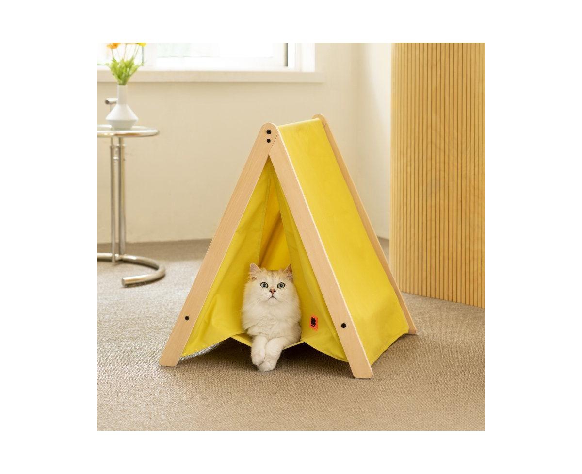Pet Portable Folding Tent - Cat Hammock House - Easy Assembly - for Dogs and Cats - Yellow