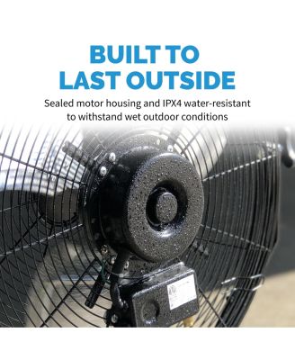 20" High Velocity Outdoor Fan, Heavy Duty Waterproof 2-in-1 Floor Stand or Wall Mount Fan, Adjustable Tilt and 3 Speeds up to 4650 CFM | Wall Fan or Garage Fan for Indoor, Patio, Gym or Porch