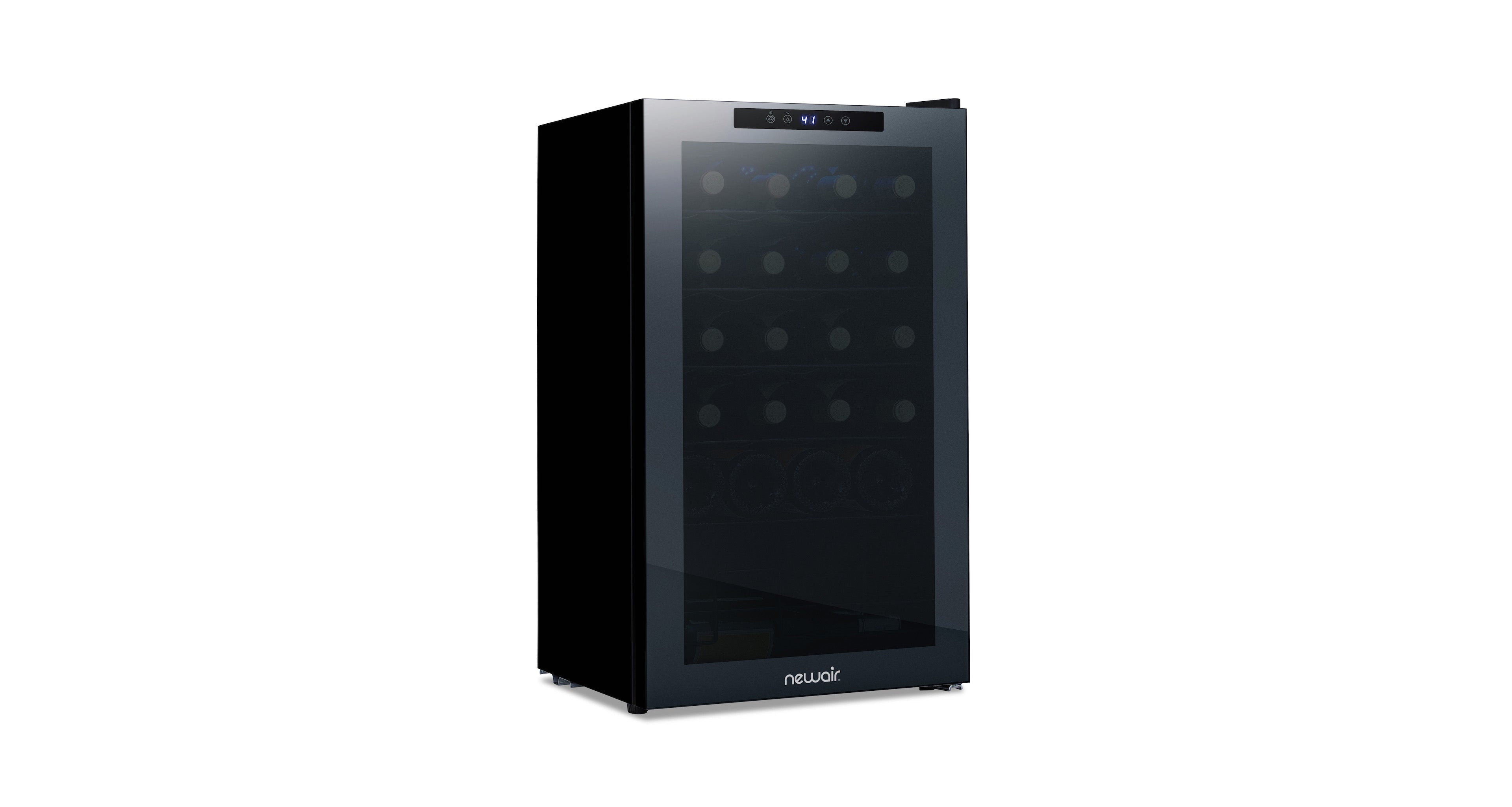 Newair Shadow Series Wine Cooler Refrigerator 33 Bottle Dual Temperature Zones, Freestanding Mirrored Wine Fridge with Double-Layer Tempered Glass Doo