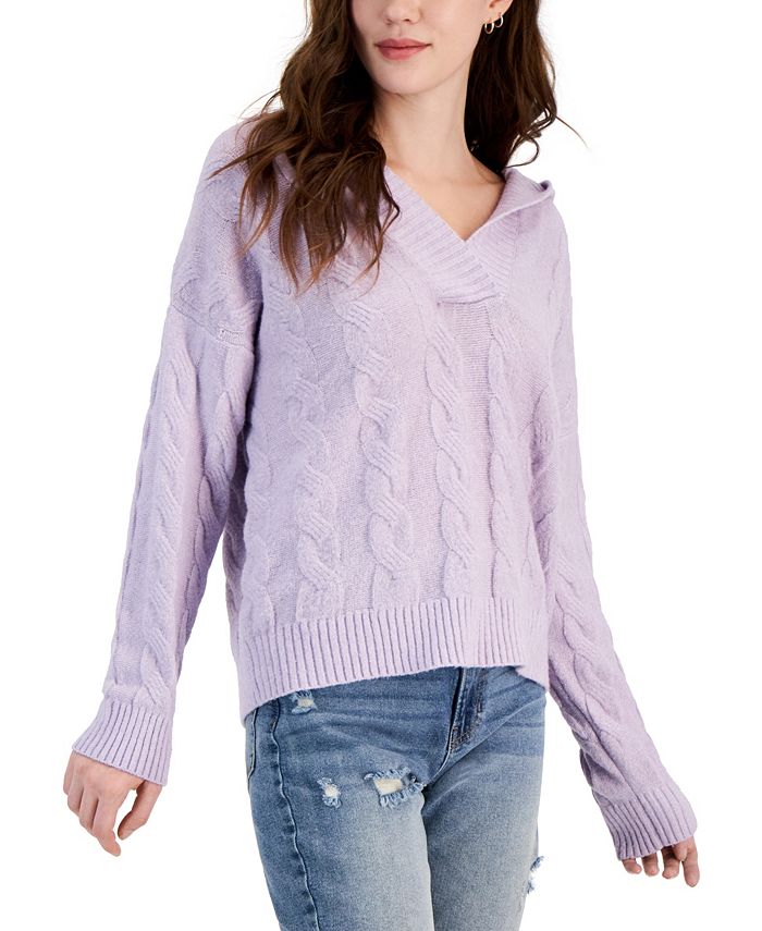 Juniors cable sales knit sweater
